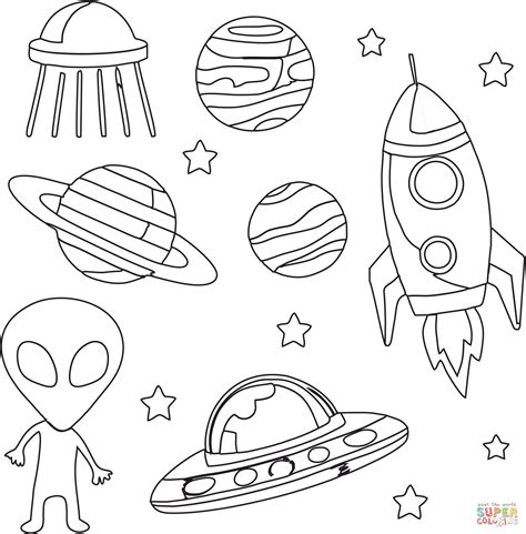 outer space coloring pages|More.